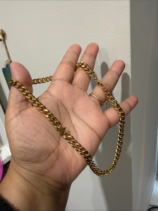 Altar'd State Jewelry - Altar’d state initial A  Gold Tone Curb Chain Necklace stainless steel